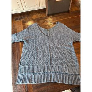 Free people cable knit sweater, blue size XS